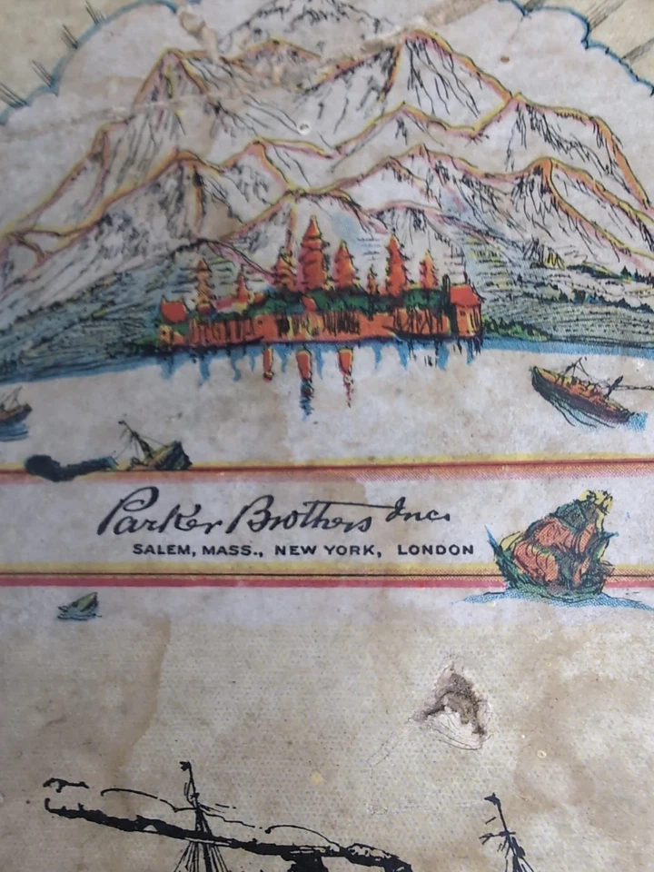 复古 Hendrik Van Loon's Wide World Game 1933 Parker Brothers 著。 无板 — 第 3/4 张图片