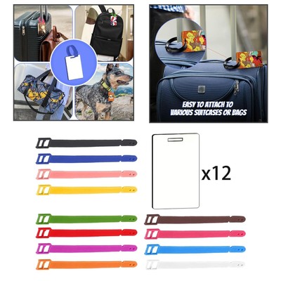 12x Sublimation blanko Gepäckanhänger, DIY Wärmeübertragungsanhänger für
