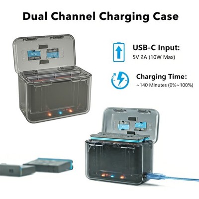 Battery Charger Hub For Insta360 X4 Fast Charging Case Box with 2500mAh Battery