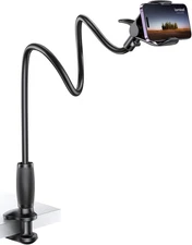 Gooseneck Phone Holder for Bed - [Upgraded Stable Clip] for Desk, Headboard, Bed