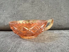Vintage RARE Imperial Glass Diamond Block Pattern Jam/Jelly Dish Marigold