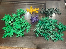 LEGO LOT 50 PCS GREEN 6X5 LEAVES LEAF Bright Dark Green Dark Purple Green
