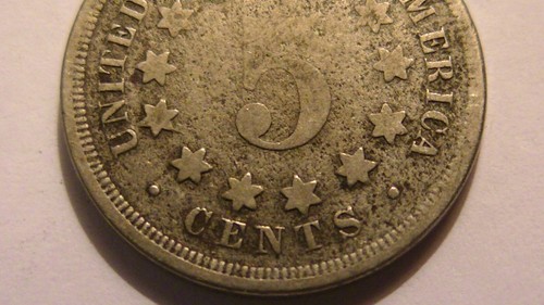 MONEDA ANTIGUA DE 5 CENTAVOS DE NÍQUEL ESCUDO 1867 TIPO 2 SIN RAYOS - Imagen 19 de 20