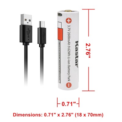 Kastar 3.7V 2600mAh Battery Wall Charger for Coast ZX850 Battery