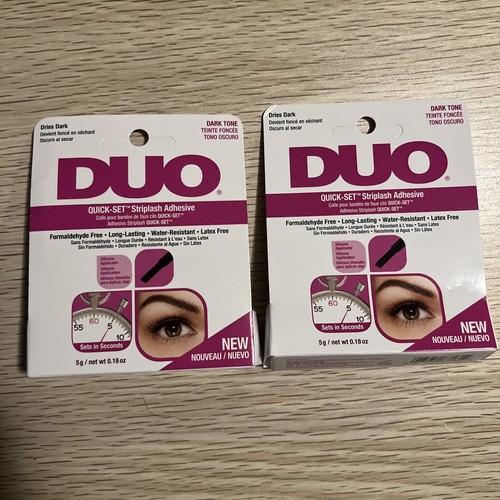 2 DUO Quick Set Striplash Adhesive Eyelash glue " 5g Dark Tone " (Pink box)