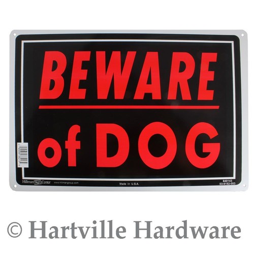Hillman Black & Red Beware Of Dog Sign, 10 in. x 14 in. 840143