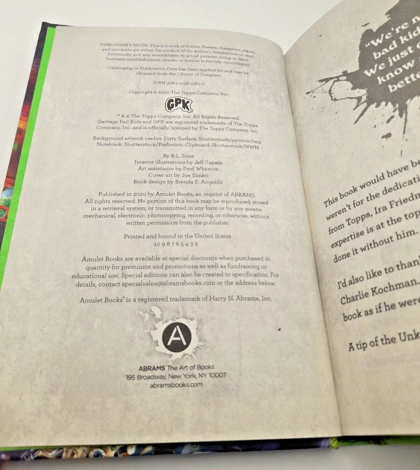 Garbage Pail Kids Welcome to Smellville Hardcover Book 1 by R.L. Stine 2020 - image 4 of 4