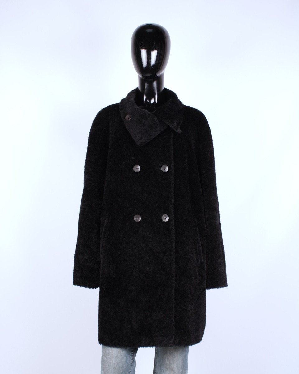 Womens MAX MARA Studio Alpaca Wool Blend Faux Fur Coat