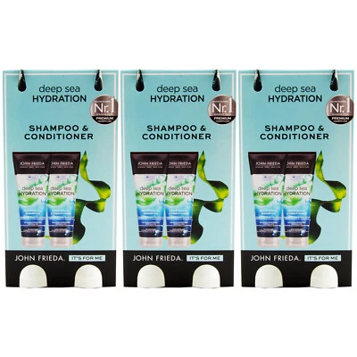 John Frieda Profond Sea Hydration Shampooing & Revitalisant 3 X Set Je 250ml - Photo 1/2