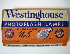 Antique WESTINGHOUSE No 5 Photoflash Lamps - Quantity 8 - New In Original Pack
