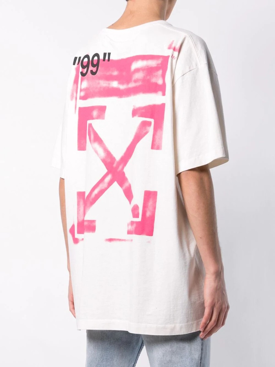 Off-White Pink Impressionism Stencil Arrows Oversized T-Shirt