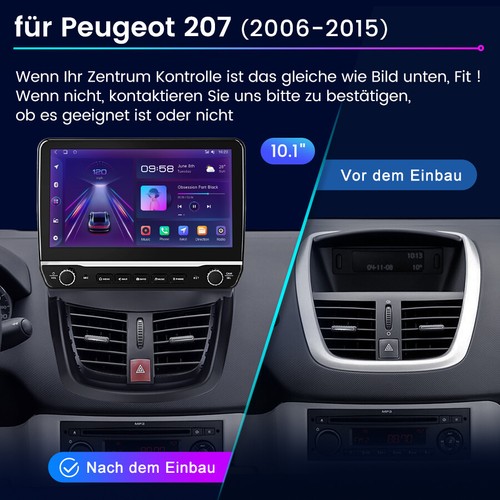 10.1" Android 13 6+128G Für Peugeot 207 2006-2015 Autoradio BT Carplay DAB+ WIFI - Bild 2 von 12