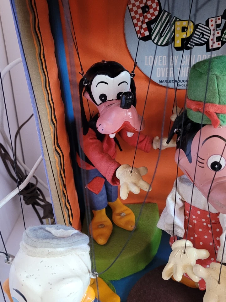 Pelham Puppets Wonky Disney Mickey Donald Marioneta Animado Marioneta Show RARO Foto 4 de 4