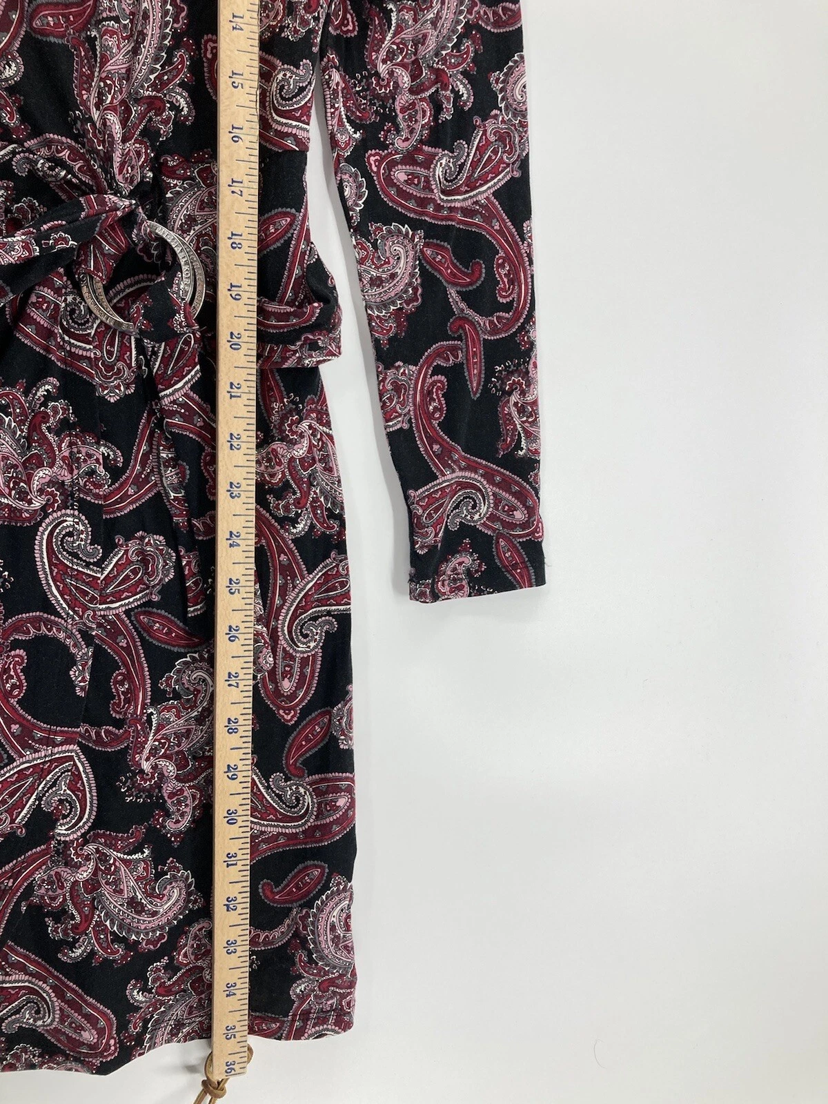 Abito donna Michael Kors sopra il ginocchio finto avvolgente taglia media stampa paisley nuovo con etichetta