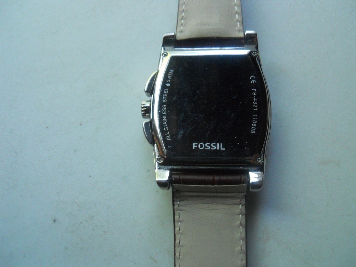 Men's Fossil Fs-4321 Chronograph Date 24hr Subdial Watch Battery