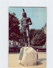 Postcard Statue of Massasoit Plymouth Massachusetts USA