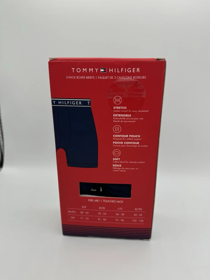 Calzoncillos boxer Tommy Hilfiger 3pk talla grande 36-38 algodón elástico negro rojo gris Foto 2 de 4