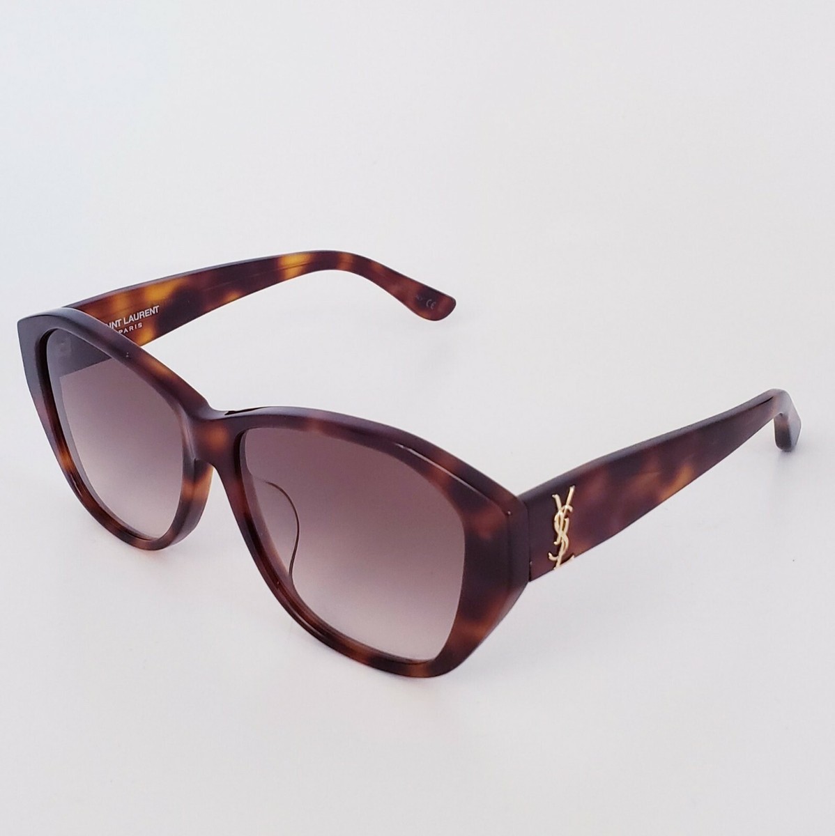 🍀SAINT LAURENT YSL SLM8/F 003 Havana Brown Gold Logo 57 mm