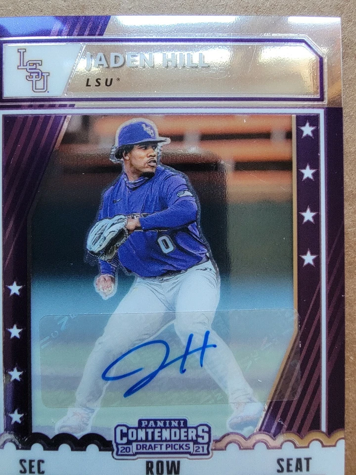 Jaden Hill 2021 Panini Elite Extra Edition College Ticket Autograph 40/99 - Image 3 of 4