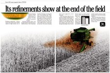 1987 John Deere Titan II Combine - Original 2 Page Print Advertisement (17 X 11)