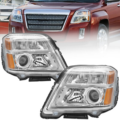 For 2010-2015 GMC Terrain Halogen Headlights Headlamps Assembly Pair Left+Right