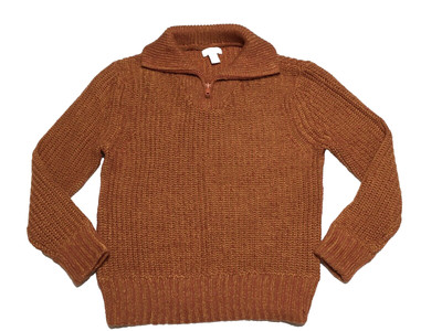 Cat & Jack Youth Size S 6/7 Burnt Orange Quarter Zip Pullover Sweater Small