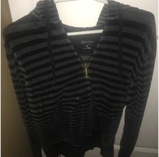 Calvin Klein Casual Full Zipper Smart Hoodie Womens black and gray size M