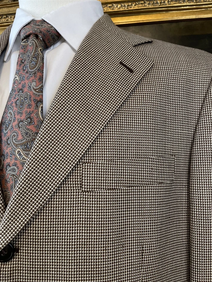 Blazer Chaqueta Deportiva Harold Powell 42L 100% Bambú Marrón Cuadros Pequeños 3Btn Nuevo con Etiquetas Foto 2 de 4