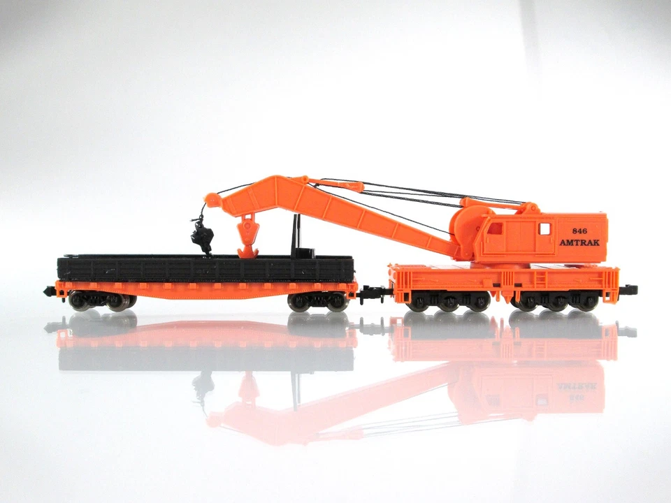 N Scale AMTRAK **MOW** Boom Crane #846, Flat Car Tender - Model Power 3163 *NEW* - Image 2 of 4