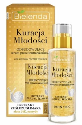 Bielenda Youth Treatment Anti Wrinkle Brighten Face Serum Snail Slime & 24K Gold