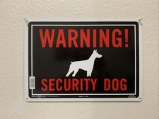 NEW Beware Of Security Dog Warning Sign  14  x9.75   FREE SHIP 