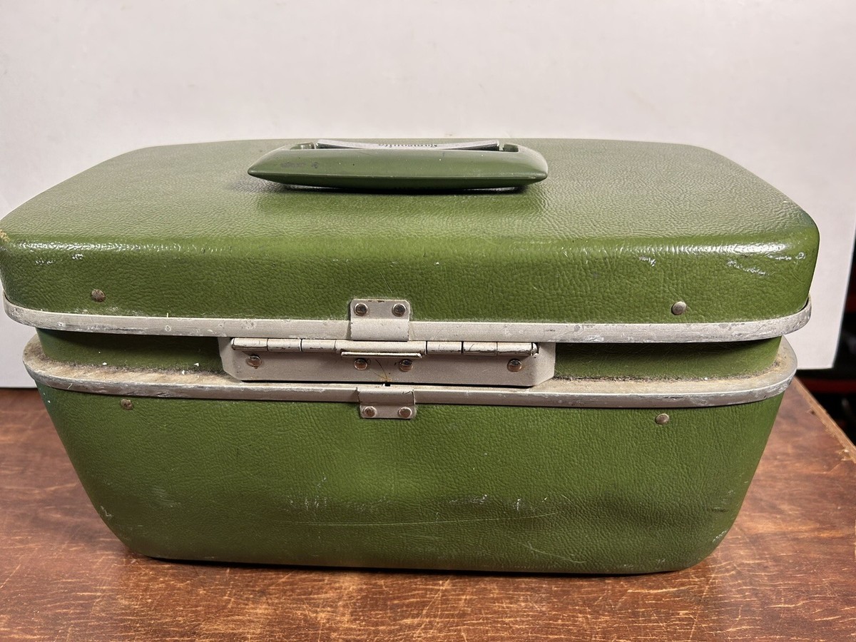 Samsonite Vintage メイクボックス Vintage Samsonite Horizon Green Train Cosmetic Makeup Case