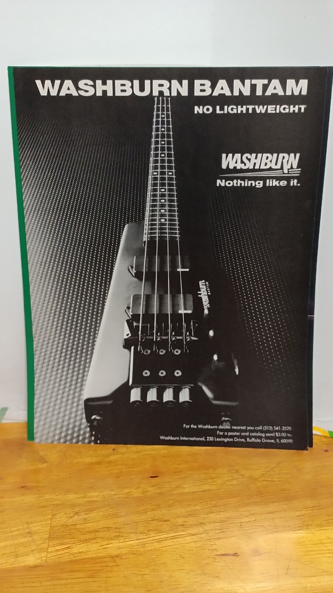 WASHBURN BANTAM BASS GUITAR ORIGINAL - 1984 - PRINT AD - 11 X 8.5