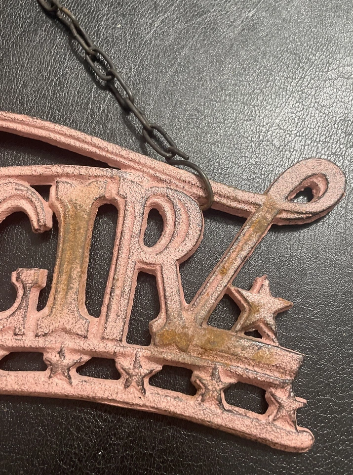 Hierro Fundido Metal COWGIRL Rosa Exterior/Interior Pared Colgante Decoración 11" Ancho Óxido Foto 2 de 4