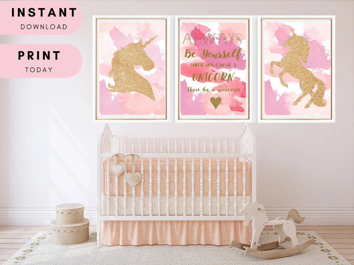 Unicorn Wall Decor , Set of Unicorn Prints , Girls Wall Art