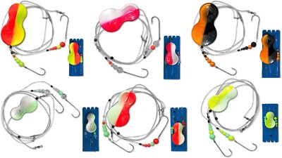 Zebco Flatty Teaser Inline Rig 30g / 50g / 80g Buttlöffel - Vorfach in 6 Farben