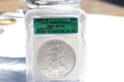 2006-W (Burnished)Silver American Eagle Satin Finish ICG SP70 - 20th Anniversary