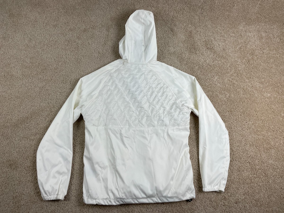 New Balance フード付きジャケット M ホワイト New Balance All Motion Jacket Mens Medium Stretch Hooded Zip