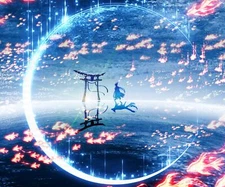 Anime reflection  sky Playmat Gaming Mat