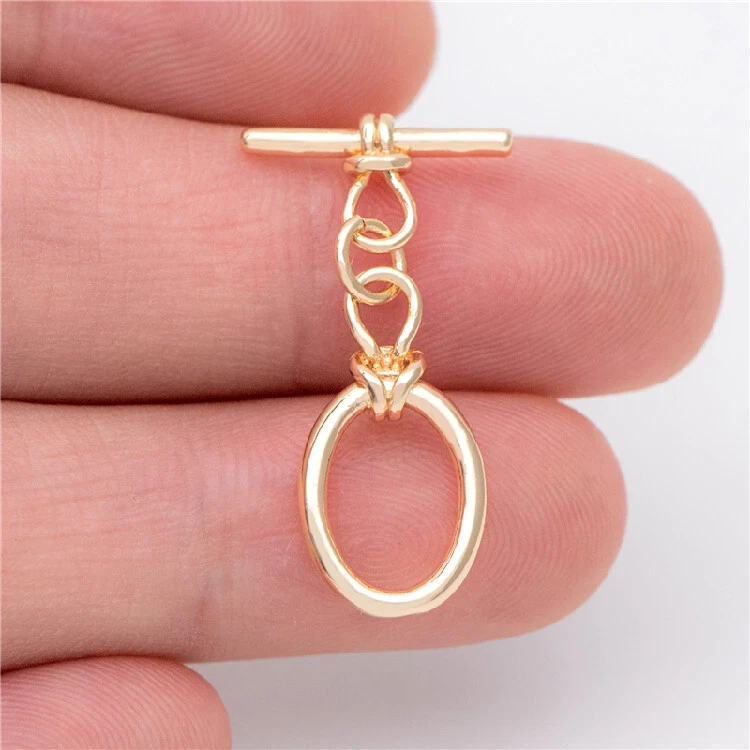 10pcs Gold Oval Toggle Clasp,Easy Close Clasp Connector for Bracelet/Necklace - Image 4 of 4