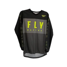 Fly Racing F16 Boys V Neck Gray Neon Racing Motorcross Long Sleeve Shirt YX