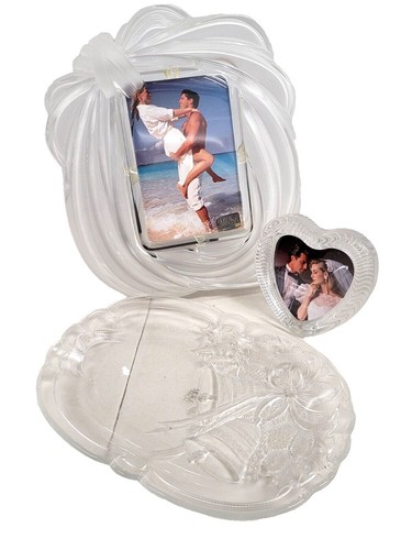 90s Mikasa Love Knot Glass Picture Frame Pink Iridescence | eBay