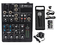 Mezclador compacto de 4 canales Mackie 402VLZ4 con 2 preamplificadores ONYX + micrófono + cable XLR