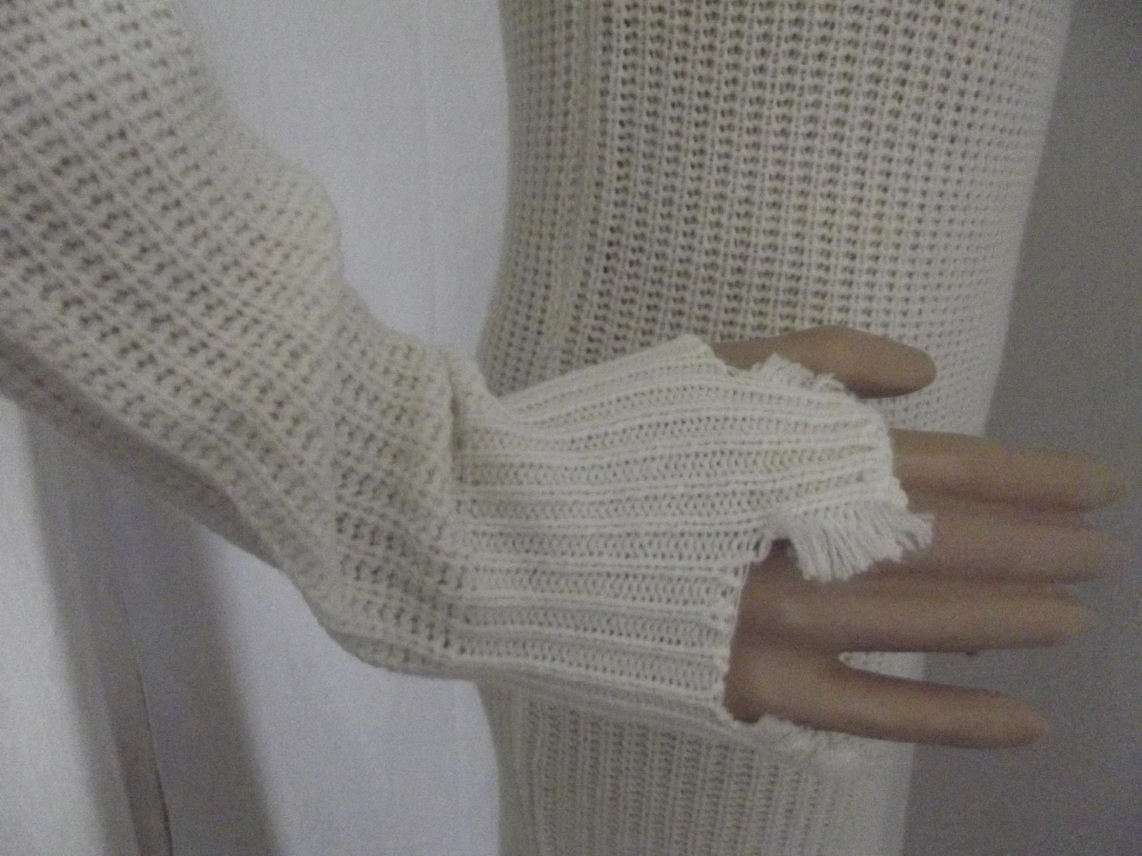 No Comment Abito Maglione Abito Tunica Medium Off White Aperto Spalle Fredde Invecchiato m