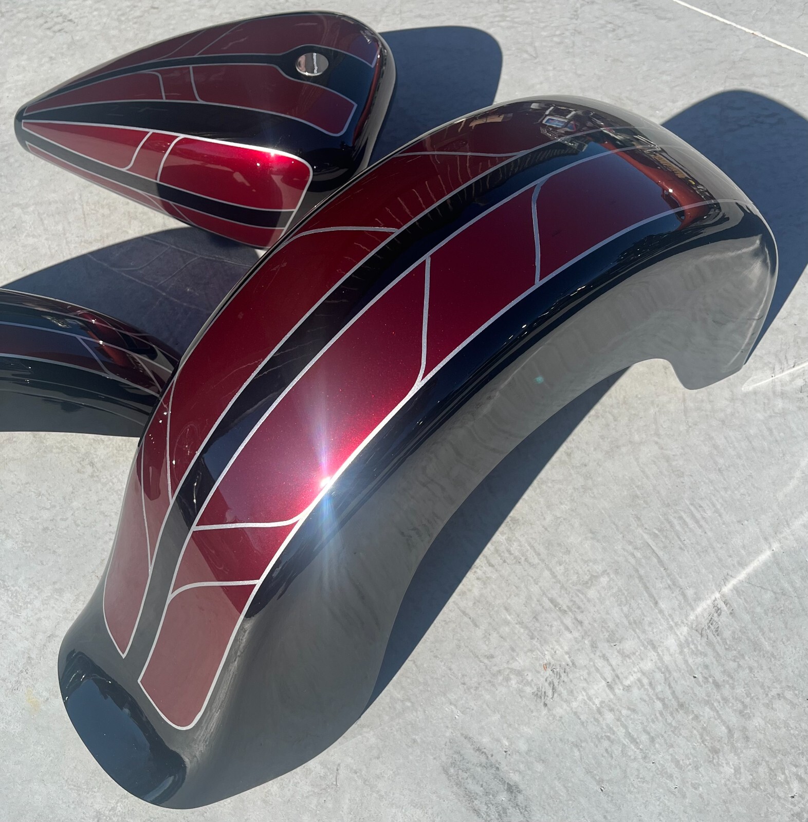 Harley Softail Chopper Custom Tin Set King/Queen Seat Sissy Bar eBay