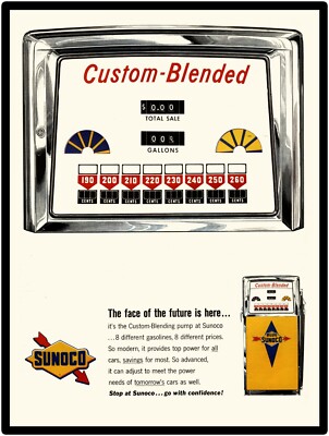 1963 Sunoco Gasoline New Metal Sign: Custom Blended Pump Pic  -  Free Shipping