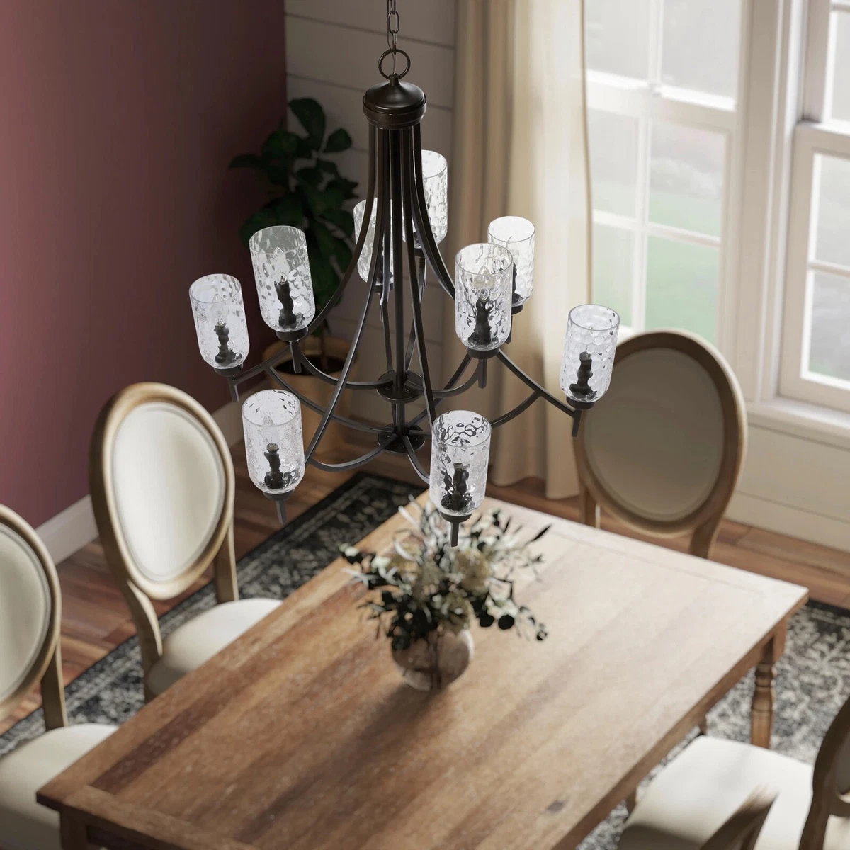 allen roth Latchbury 5 Light Aged Bronze Transitional Dry rated