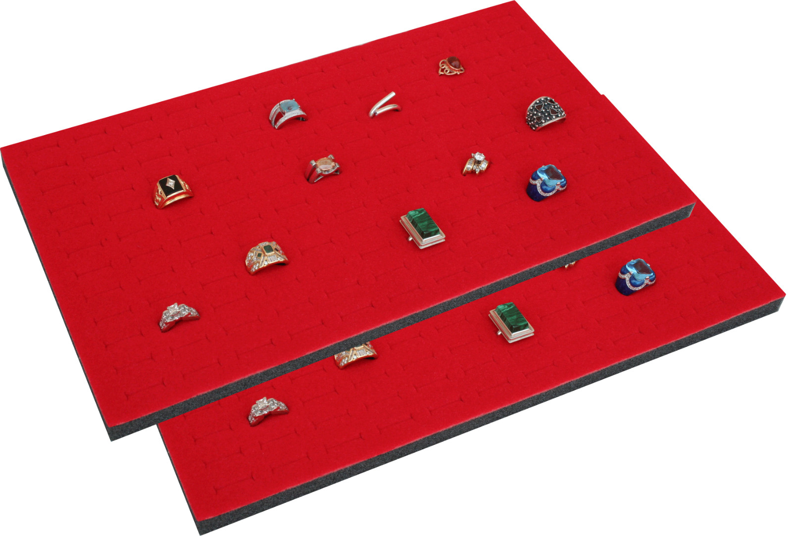 2 Piece 144 Jewelry Red Insert Display Pads 14 1/4" x 7 3/4" x 1/2"