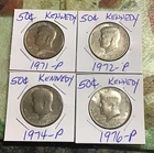 Lot Of 4 KENNEDY Half Dollar Coins Circulated XF+