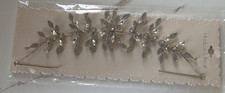 Silver Rhinestone Floral Flexible Metal Headband, Women Wedding Formal